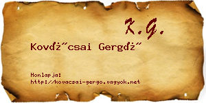 Kovácsai Gergő névjegykártya