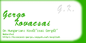 gergo kovacsai business card